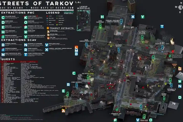 Streets of tarkov map